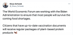 Not Klaus Schwab: Most of you will survive the coming food shortages, so as long as you're vaccinate...