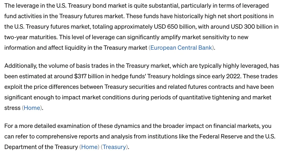 Leverage in the U.S. Treasury