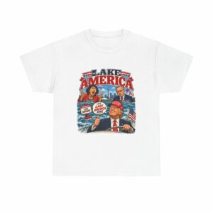 Lake America Graphic Tee — Patriotic Vintage Trump Boat Design